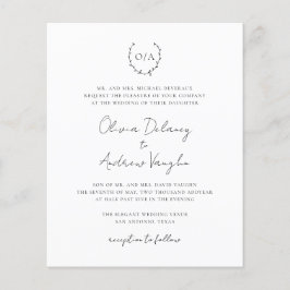 Lámina Invitación de boda económica todo en uno con monog