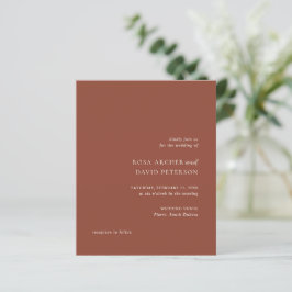 Lámina Invitación de boda editorial moderna de cobre rúst