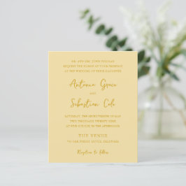 Lámina Invitación de boda elegante con presupuesto amaril