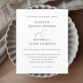 Lámina Invitación de boda elegante en blanco y negro con 