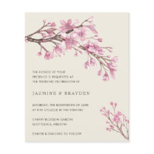 Invitación de boda elegante floral rosa presupuest