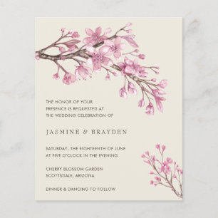 Lámina Invitación de boda elegante floral rosa presupuest