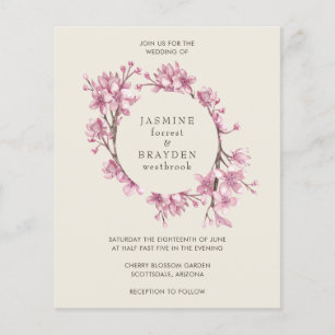 Lámina Invitación de boda elegante floral rosa presupuest