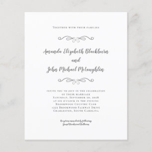 Lámina Invitación de boda elegante gris con presupuesto i