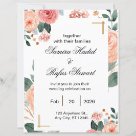 Lámina Invitación de boda elegante neutral | Totalmente e