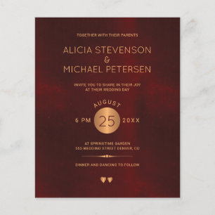 Lámina Invitación de boda elegante presupuesto burgundy d