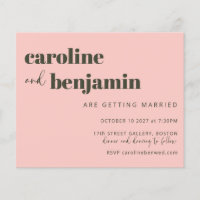 Invitación de boda elegante y atrevida con rosa ol