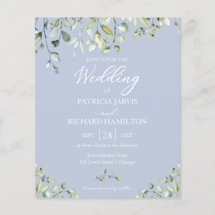 Lámina Invitación de boda elegante y económica con eucali