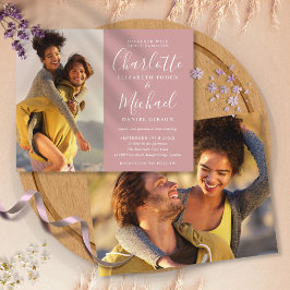 Lámina Invitación de boda elegante y económica con fotos 