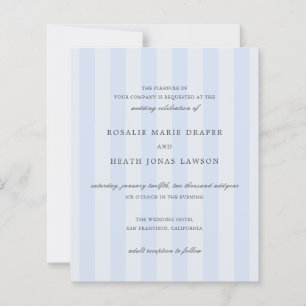 Lámina Invitación de boda elegante y económica con rayas