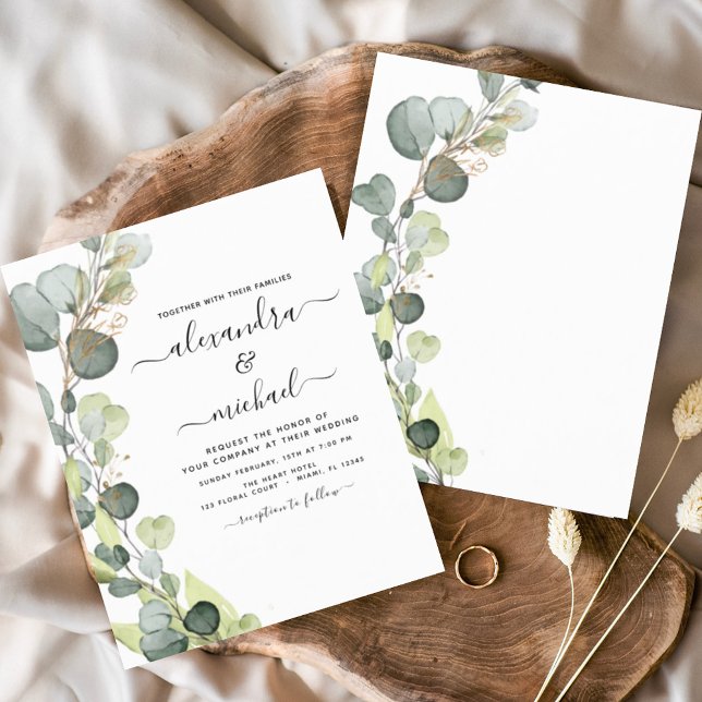 Lámina Invitación de boda elegante y económica de eucalip (Subido por el creador)