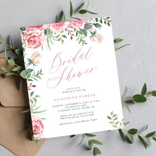 Lámina Invitación de boda elegante y floral dentro de un