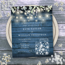 Lámina Invitación de boda en frasco de alfarero con luces