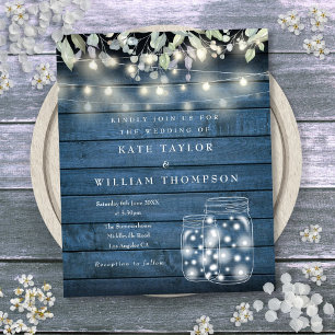 Lámina Invitación de boda en frasco de alfarero con luces
