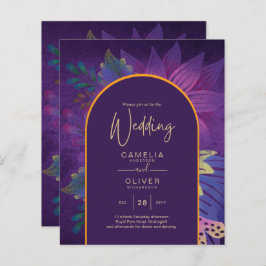 Lámina INVITACIÓN de boda en tonos joya LeahG Plum Purple