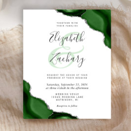 Lámina Invitación de Boda Esquinas de Ágata Verde Presupu
