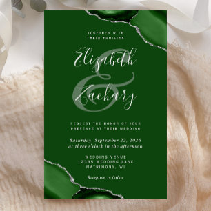 Lámina Invitación de Boda Esquinas de Ágata Verde Presupu