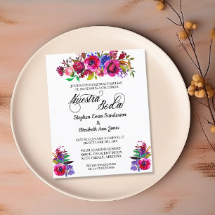 Lámina Invitación de Boda Flor Brillante Nuestra Boda Inv