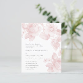 Lámina Invitación de boda floral botánica elegante y econ