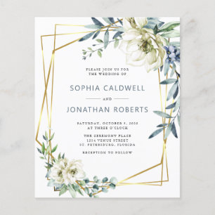 Lámina Invitación de Boda Floral de Eucalipto Todo en Uno