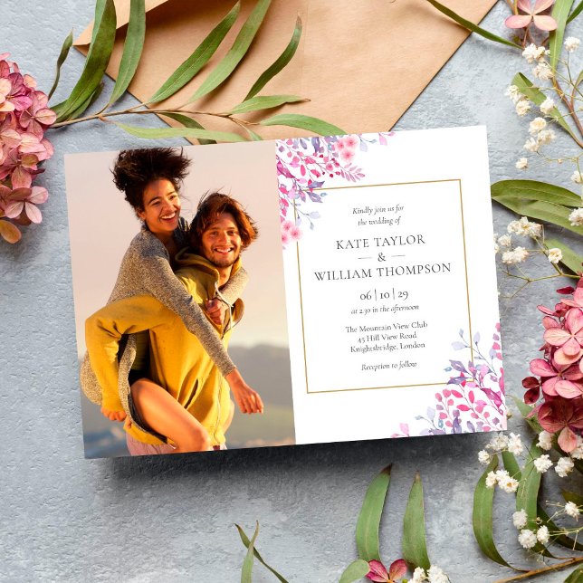 Lámina Invitación de boda floral de flores silvestres pre (Subido por el creador)