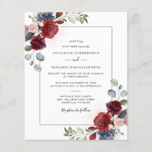 Lámina Invitación de Boda Floral de Primavera Presupuesto