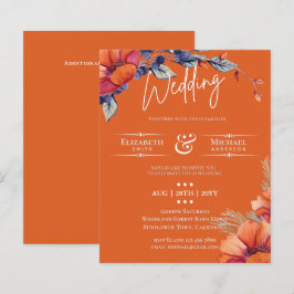 Lámina Invitación de Boda Floral Naranja Púrpura Presupue