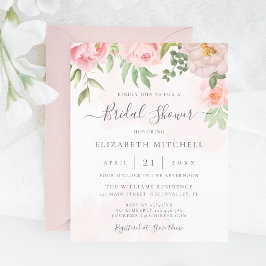 Lámina Invitación de boda floral rosa económico