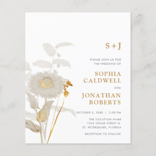 Lámina Invitación de Boda Flores Vintage Todo en Uno Pres