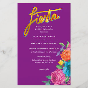 Lámina Invitación de Boda Folkart Fiesta de Flores Boda