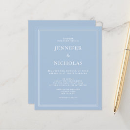 Lámina Invitación de boda formal elegante azul polvo Pres