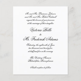 Lámina Invitación de boda formal elegante con presupuesto