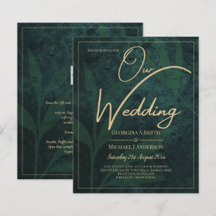 Lámina Invitación de Boda LeahG Bosque Esmeralda Verde Do