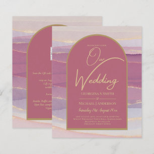 Lámina Invitación de boda LeahG Rosa Polvorienta Lavanda 