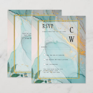 Lámina INVITACIÓN de boda LeahG Sea Glass Verde azulado D