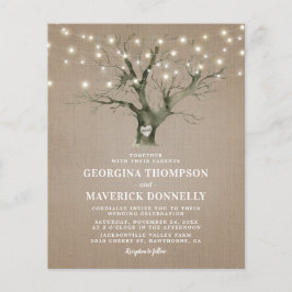 Lámina Invitación de Boda Luces de Árbol Rústico Presupue