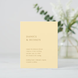 Lámina Invitación de boda minimalista de color amarillo y
