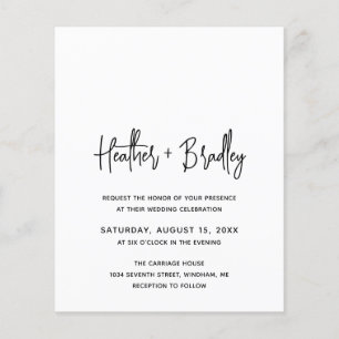 Lámina Invitación de boda minimalista en blanco y negro c