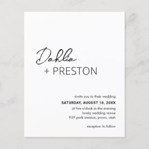 Lámina Invitación de boda minimalista en negro y blanco c