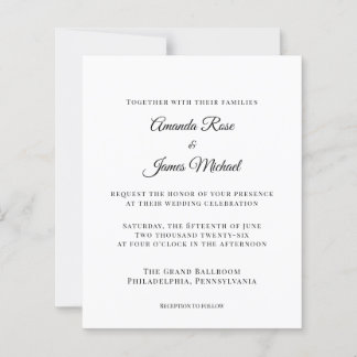 Lámina invitación de boda minimalista moderna