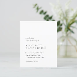 Lámina Invitación de boda minimalista moderna y económica