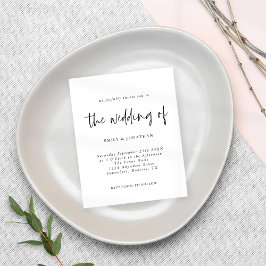 Lámina Invitación de Boda Minimalista Negra y Blanca Pres