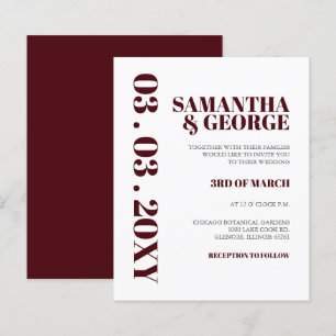 Lámina Invitación de boda moderna simple y económica de B
