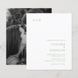 Lámina Invitación de boda moderna y económica con monogra