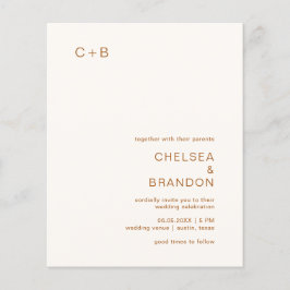Lámina Invitación de boda moderna y económica con monogra