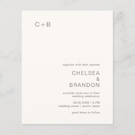 Lámina Invitación de boda moderna y económica con monogra