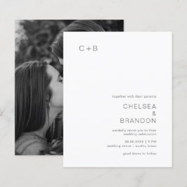 Lámina Invitación de boda moderna y económica con monogra
