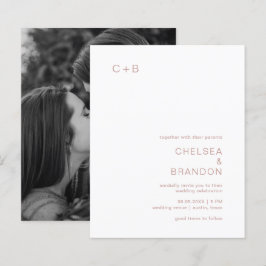 Lámina Invitación de boda moderna y económica con monogra