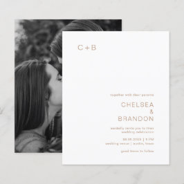 Lámina Invitación de boda moderna y económica con monogra