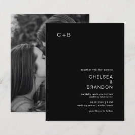 Lámina Invitación de boda moderna y económica con monogra